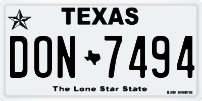 TX license plate DON7494