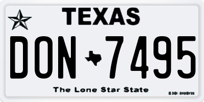 TX license plate DON7495