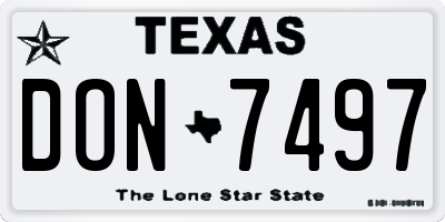 TX license plate DON7497