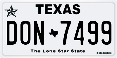 TX license plate DON7499