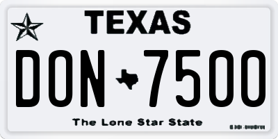 TX license plate DON7500