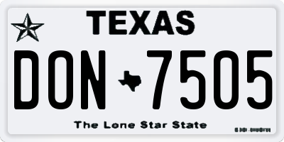 TX license plate DON7505