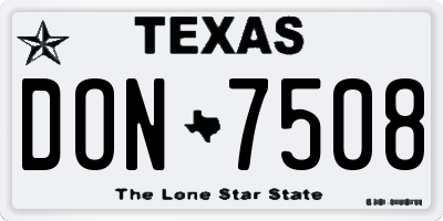 TX license plate DON7508