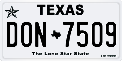 TX license plate DON7509