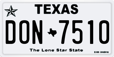 TX license plate DON7510