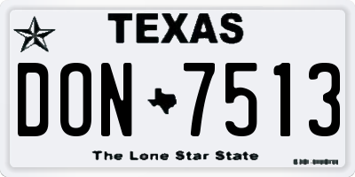 TX license plate DON7513
