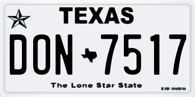 TX license plate DON7517