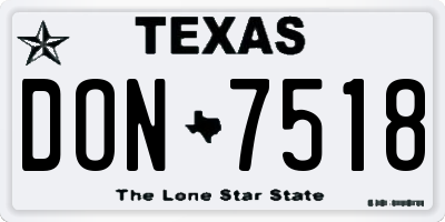 TX license plate DON7518