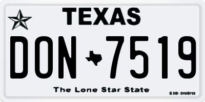 TX license plate DON7519