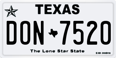 TX license plate DON7520