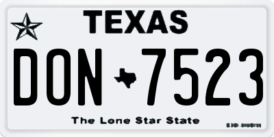 TX license plate DON7523