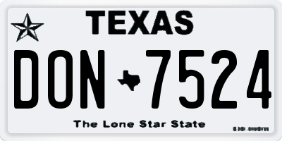 TX license plate DON7524