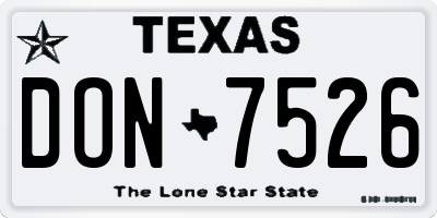 TX license plate DON7526
