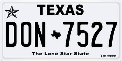 TX license plate DON7527