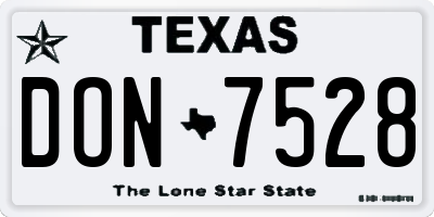 TX license plate DON7528