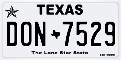 TX license plate DON7529