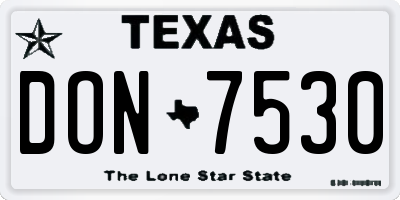 TX license plate DON7530