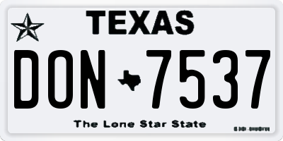 TX license plate DON7537