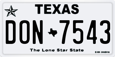 TX license plate DON7543