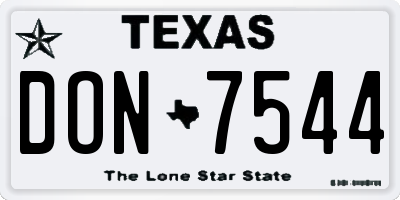TX license plate DON7544