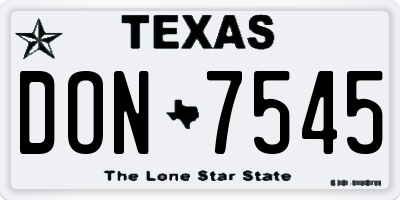 TX license plate DON7545