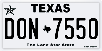 TX license plate DON7550