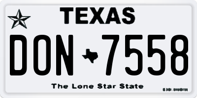 TX license plate DON7558
