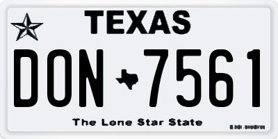 TX license plate DON7561