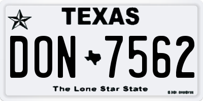 TX license plate DON7562