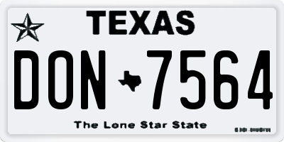 TX license plate DON7564