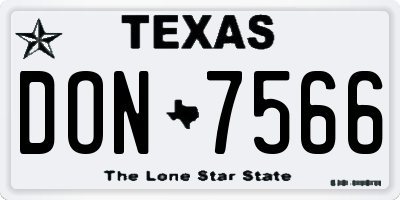 TX license plate DON7566