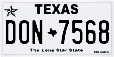 TX license plate DON7568