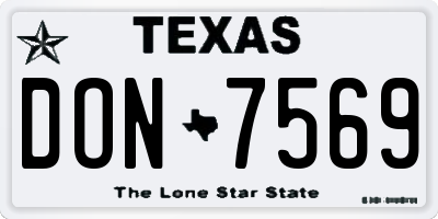 TX license plate DON7569