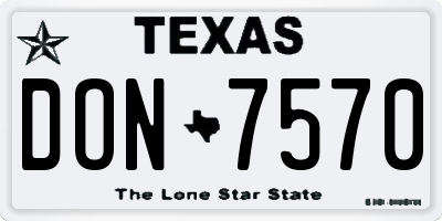 TX license plate DON7570