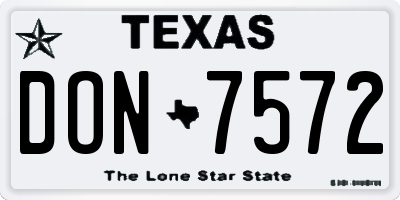 TX license plate DON7572
