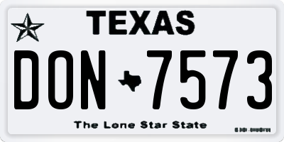 TX license plate DON7573