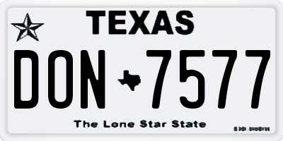 TX license plate DON7577
