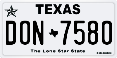 TX license plate DON7580