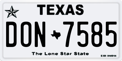 TX license plate DON7585