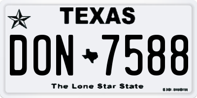 TX license plate DON7588