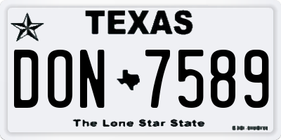 TX license plate DON7589
