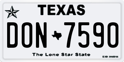 TX license plate DON7590