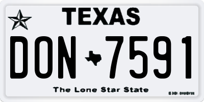 TX license plate DON7591