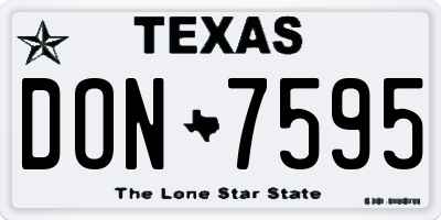 TX license plate DON7595