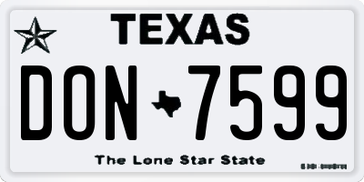 TX license plate DON7599