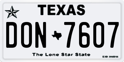 TX license plate DON7607