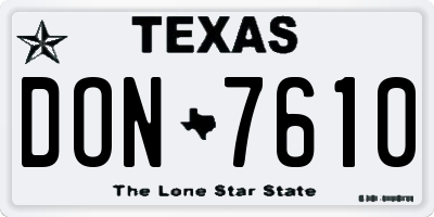 TX license plate DON7610