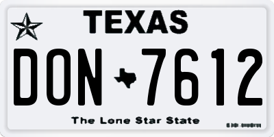 TX license plate DON7612
