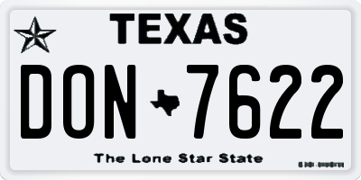 TX license plate DON7622