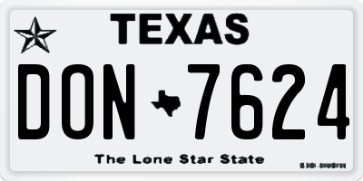 TX license plate DON7624